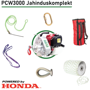 PCW3000 Jahinduskomplekt - Spetsiaalne kaasaskantava vintsi komplekt jahimeestele ulukite transpordiks